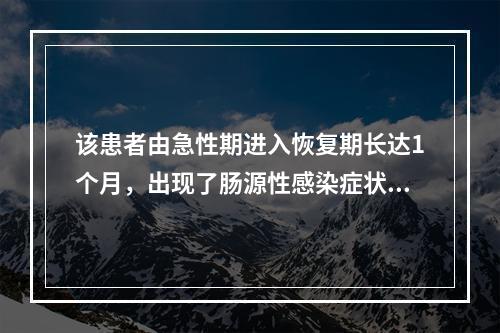 该患者由急性期进入恢复期长达1个月，出现了肠源性感染症状，营