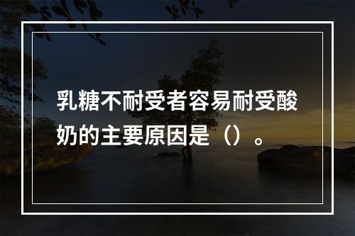 乳糖不耐受者容易耐受酸奶的主要原因是（）。