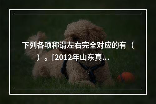 下列各项称谓左右完全对应的有（　　）。[2012年山东真题