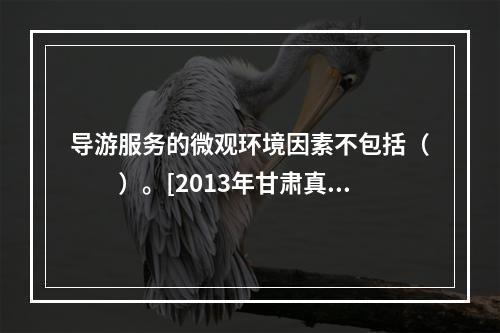 导游服务的微观环境因素不包括（　　）。[2013年甘肃真题