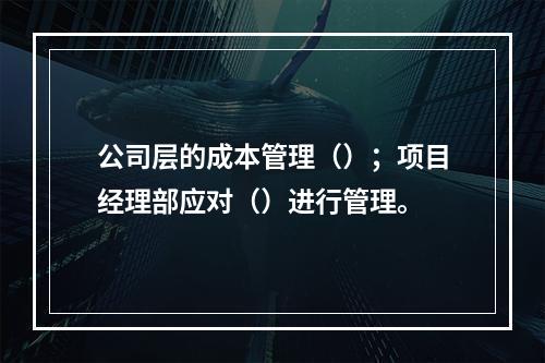 公司层的成本管理（）；项目经理部应对（）进行管理。