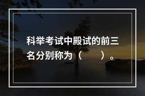 科举考试中殿试的前三名分别称为（　　）。