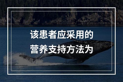 该患者应采用的营养支持方法为