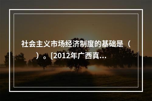 社会主义市场经济制度的基础是（　　）。[2012年广西真题