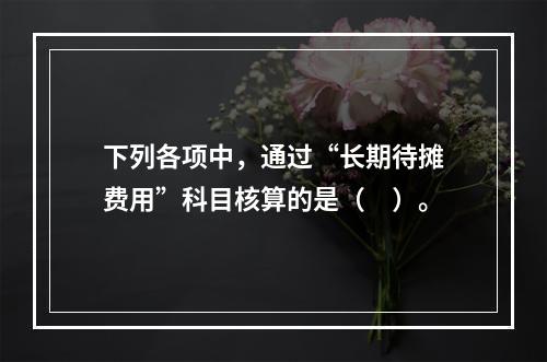 下列各项中，通过“长期待摊费用”科目核算的是（　）。