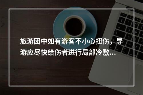 旅游团中如有游客不小心扭伤，导游应尽快给伤者进行局部冷敷，