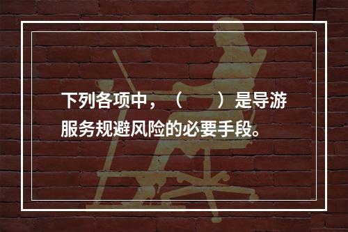 下列各项中，（　　）是导游服务规避风险的必要手段。