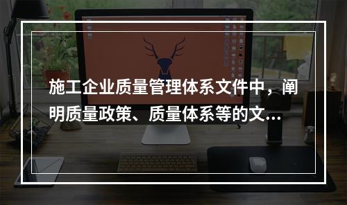 施工企业质量管理体系文件中，阐明质量政策、质量体系等的文件是