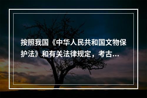 按照我国《中华人民共和国文物保护法》和有关法律规定，考古发