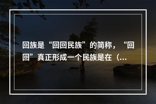 回族是“回回民族”的简称，“回回”真正形成一个民族是在（　