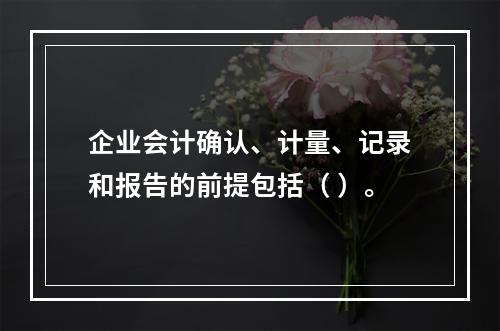 企业会计确认、计量、记录和报告的前提包括（ ）。