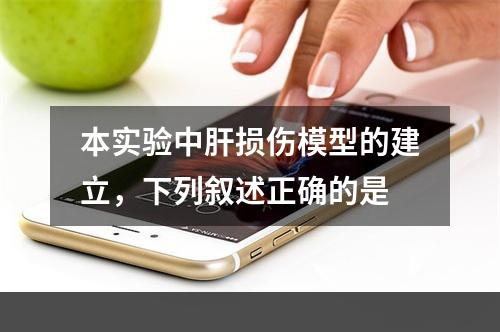 本实验中肝损伤模型的建立，下列叙述正确的是