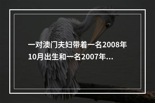 一对澳门夫妇带着一名2008年10月出生和一名2007年8