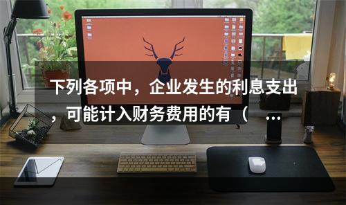 下列各项中，企业发生的利息支出，可能计入财务费用的有（　）。