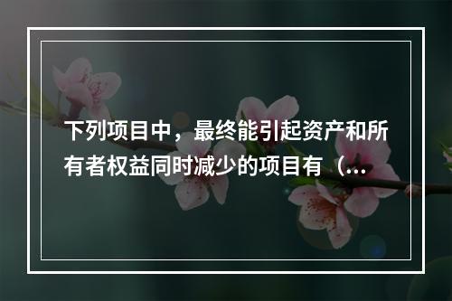 下列项目中，最终能引起资产和所有者权益同时减少的项目有（　）