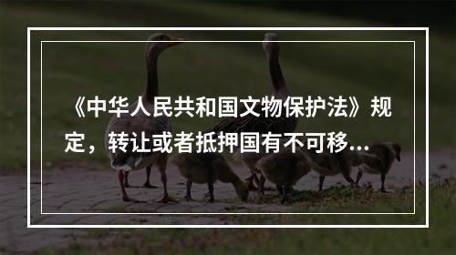 《中华人民共和国文物保护法》规定，转让或者抵押国有不可移动