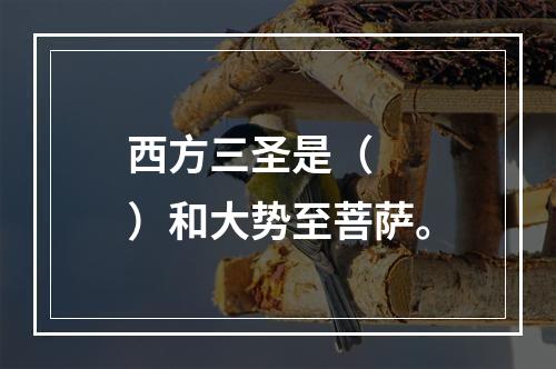 西方三圣是（　　）和大势至菩萨。