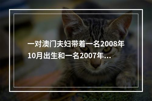 一对澳门夫妇带着一名2008年10月出生和一名2007年8