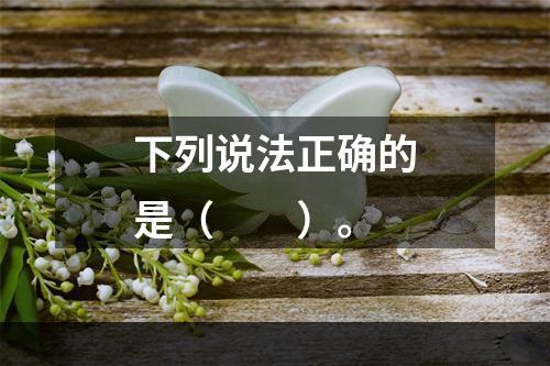 下列说法正确的是（　　）。