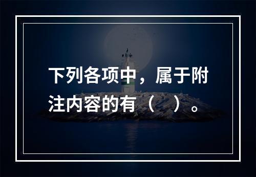 下列各项中，属于附注内容的有（　）。