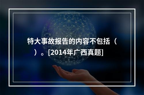 特大事故报告的内容不包括（　　）。[2014年广西真题]