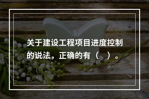 关于建设工程项目进度控制的说法，正确的有（　）。