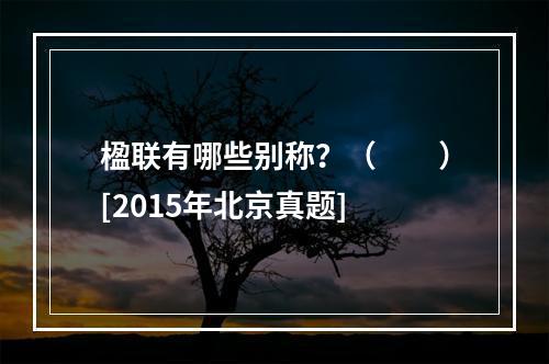 楹联有哪些别称？（　　）[2015年北京真题]