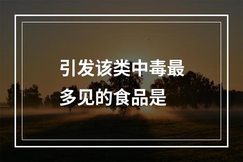 引发该类中毒最多见的食品是