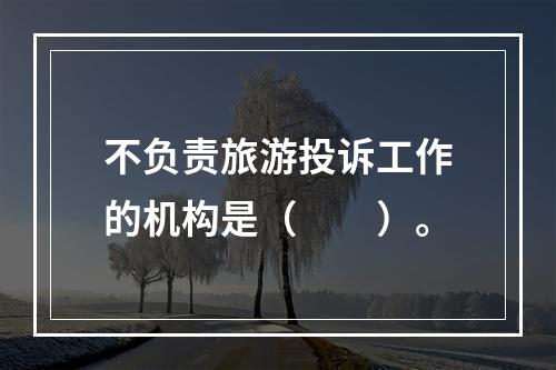 不负责旅游投诉工作的机构是（　　）。