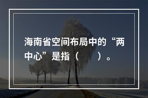 海南省空间布局中的“两中心”是指（　　）。