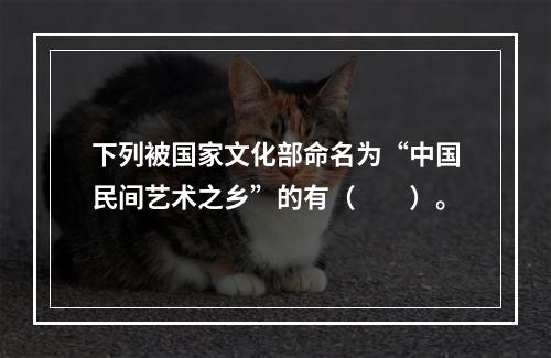 下列被国家文化部命名为“中国民间艺术之乡”的有（　　）。