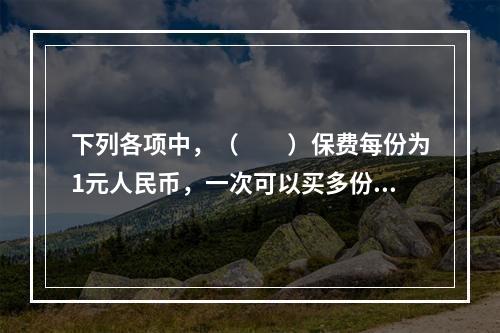 下列各项中，（　　）保费每份为1元人民币，一次可以买多份。[