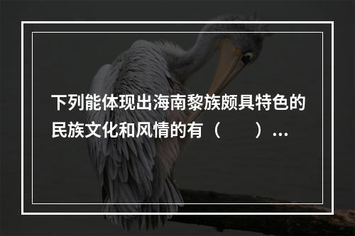 下列能体现出海南黎族颇具特色的民族文化和风情的有（　　）。