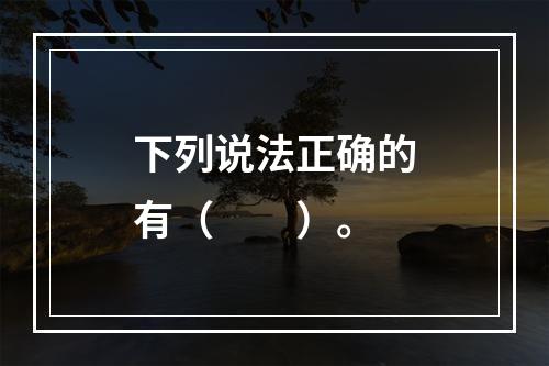 下列说法正确的有（　　）。