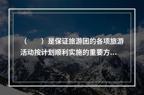 （　　）是保证旅游团的各项旅游活动按计划顺利实施的重要方面