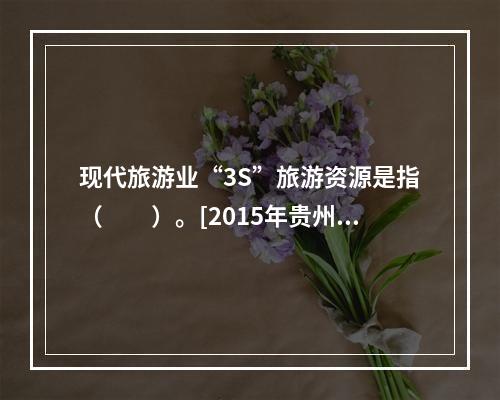 现代旅游业“3S”旅游资源是指（　　）。[2015年贵州真题