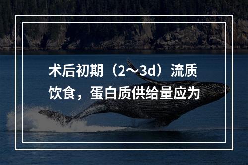 术后初期（2～3d）流质饮食，蛋白质供给量应为