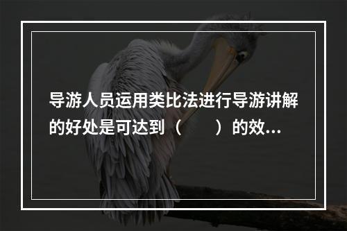 导游人员运用类比法进行导游讲解的好处是可达到（　　）的效果