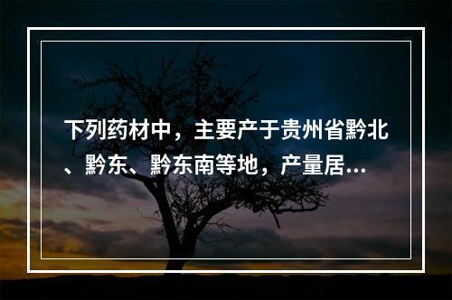 下列药材中，主要产于贵州省黔北、黔东、黔东南等地，产量居全