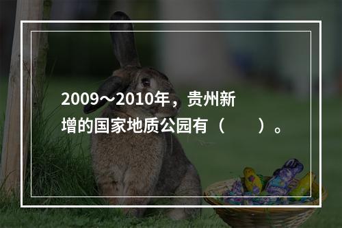 2009～2010年，贵州新增的国家地质公园有（　　）。