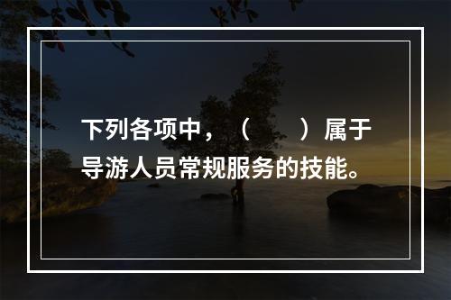 下列各项中，（　　）属于导游人员常规服务的技能。