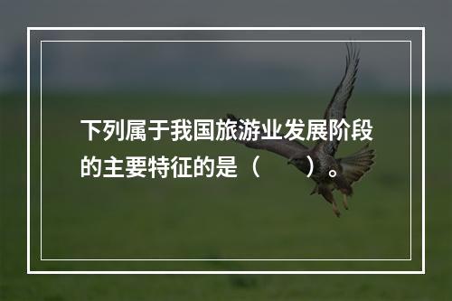 下列属于我国旅游业发展阶段的主要特征的是（　　）。