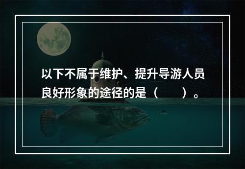 以下不属于维护、提升导游人员良好形象的途径的是（　　）。