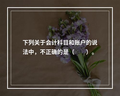 下列关于会计科目和账户的说法中，不正确的是（　　）。