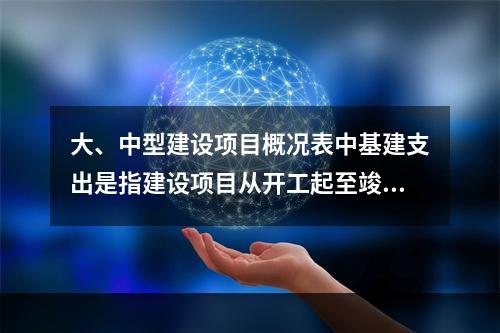 大、中型建设项目概况表中基建支出是指建设项目从开工起至竣工为