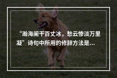 “瀚海阑干百丈冰，愁云惨淡万里凝”诗句中所用的修辞方法是（