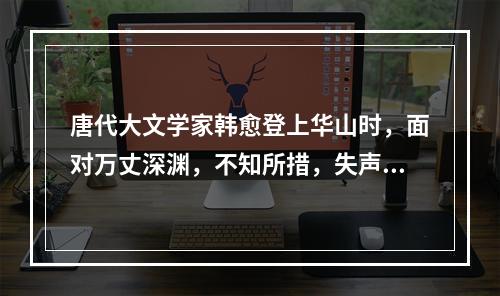 唐代大文学家韩愈登上华山时，面对万丈深渊，不知所措，失声痛