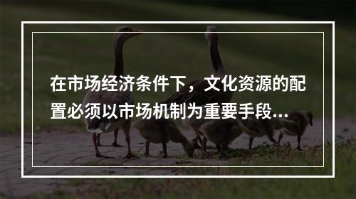 在市场经济条件下，文化资源的配置必须以市场机制为重要手段，这