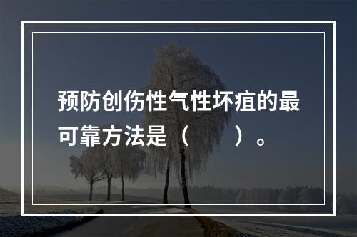 预防创伤性气性坏疽的最可靠方法是（　　）。