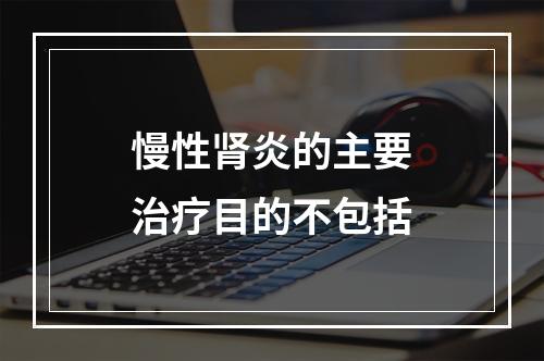 慢性肾炎的主要治疗目的不包括